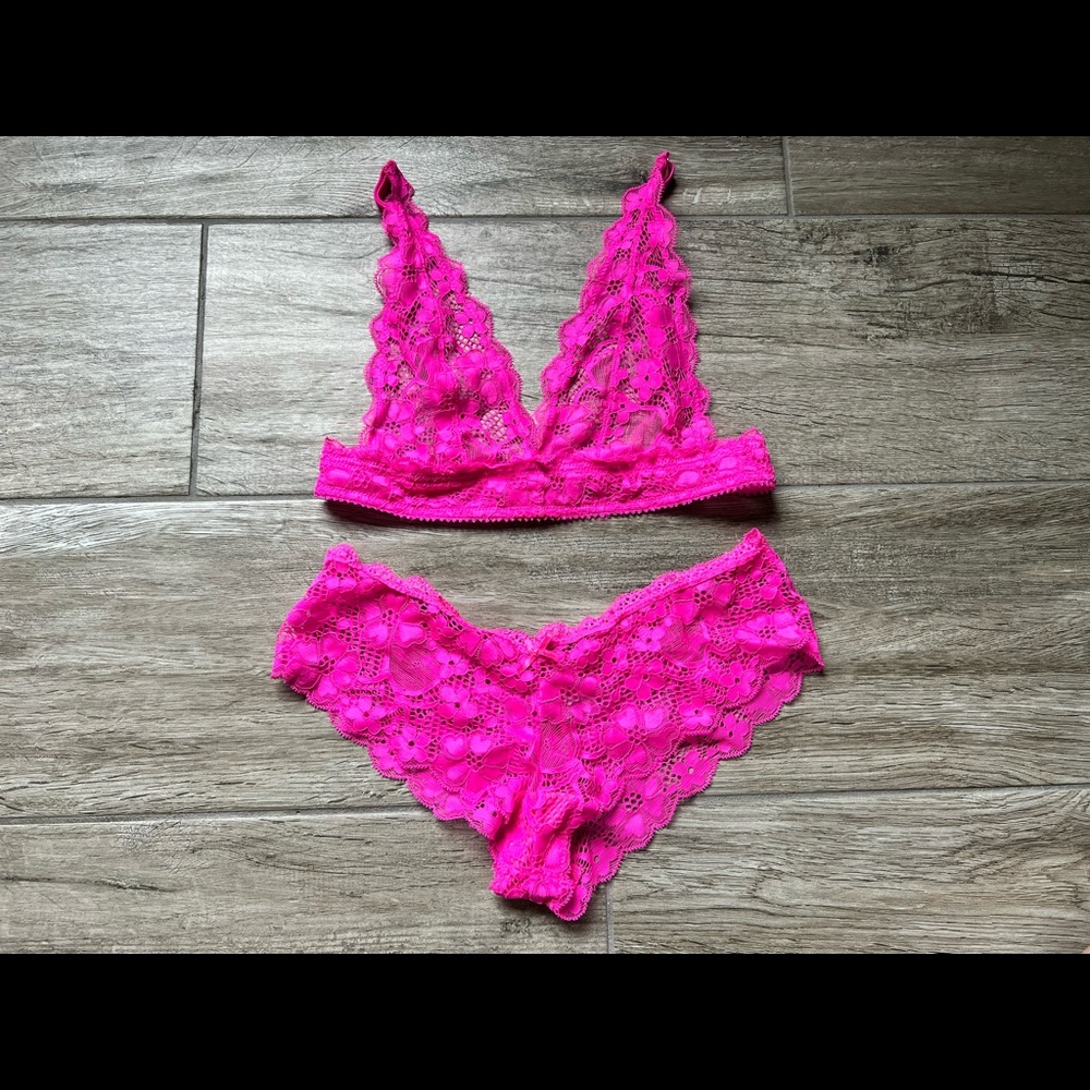 Pink Lace Lingerie Set